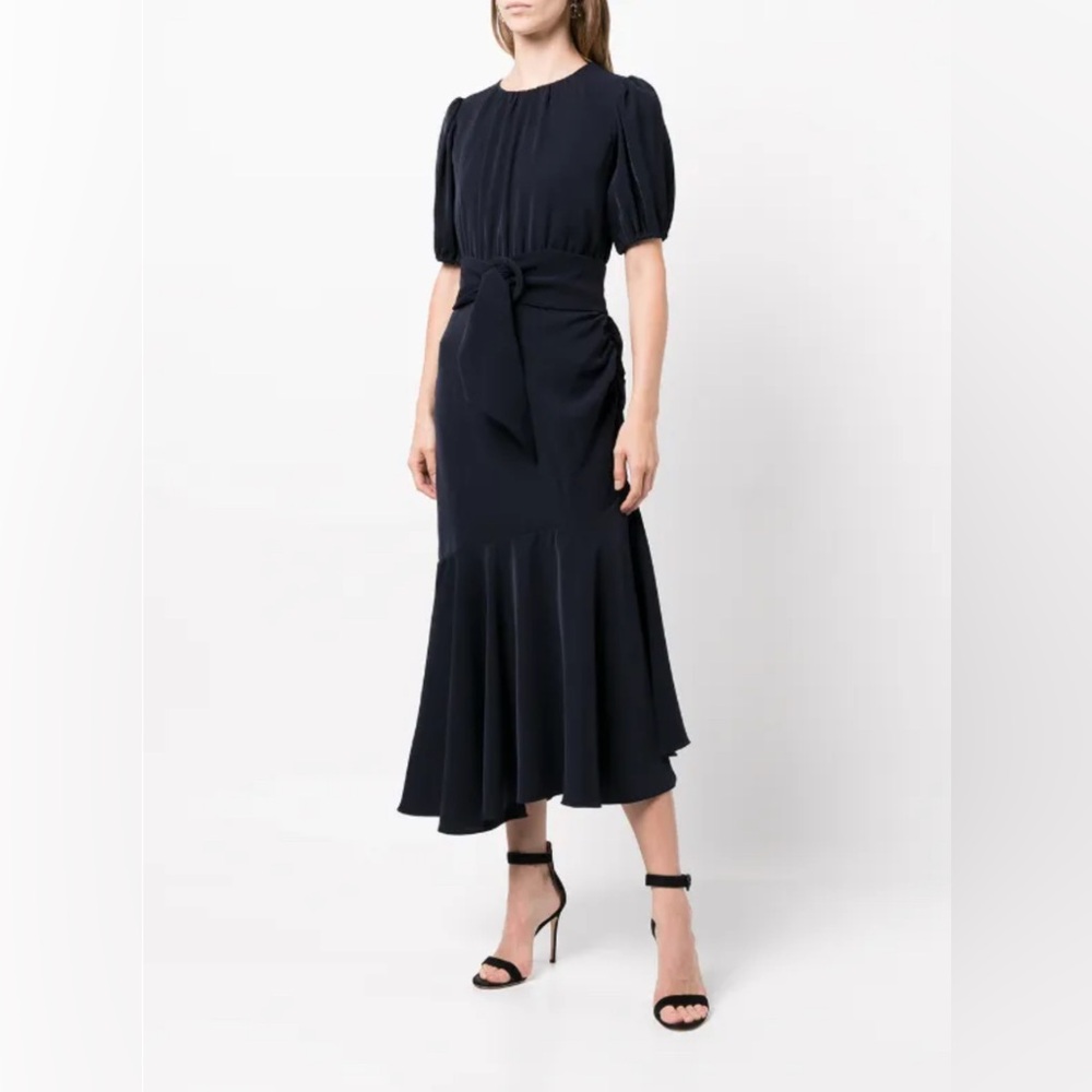 Sachin & Babi women's Camila‎ belted-waist midi dress navy size 18W NWT